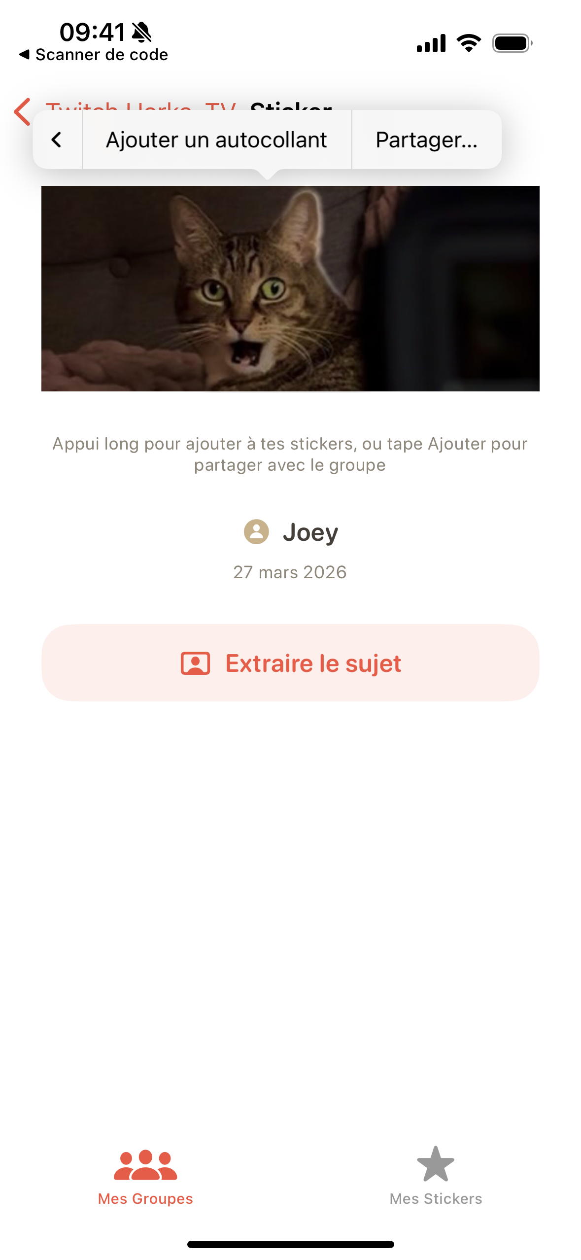 Extrais le sticker depuis la photo